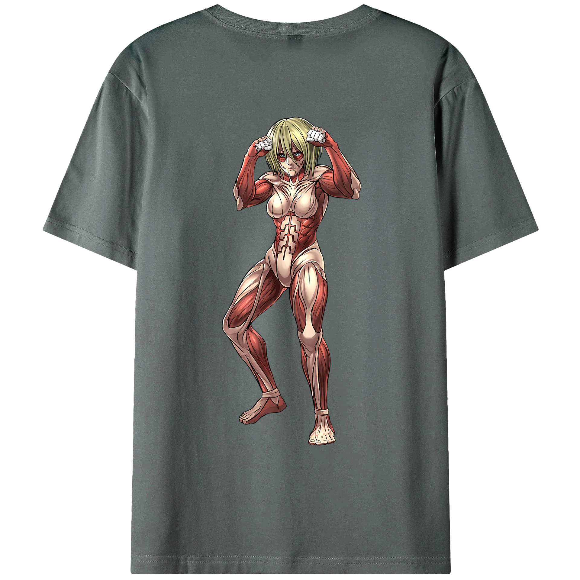 （画像用） 進撃の巨人 Attack on Titan 綿100％ メンズ半袖Tシャツ（バックプリント） 通気性